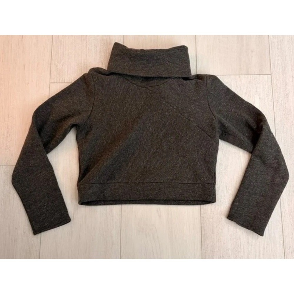 Alo Pullover Cropped Sweatshirt Sz S Gray